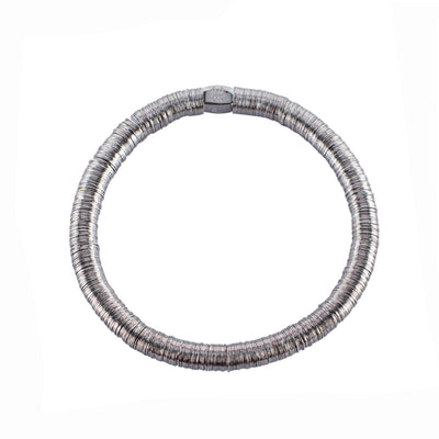 Stevie Grande 6mm Beaded Bracelet in Silver
