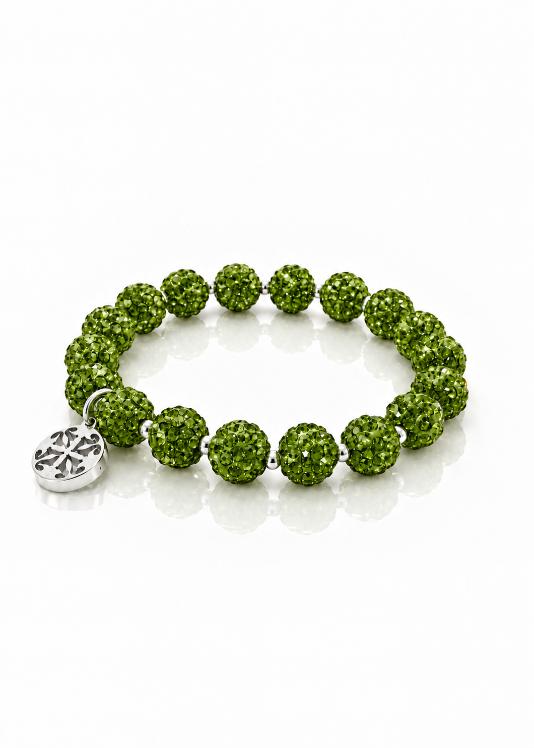 Emerson 2.0 Peridot silver overhead view #Color_Peridot