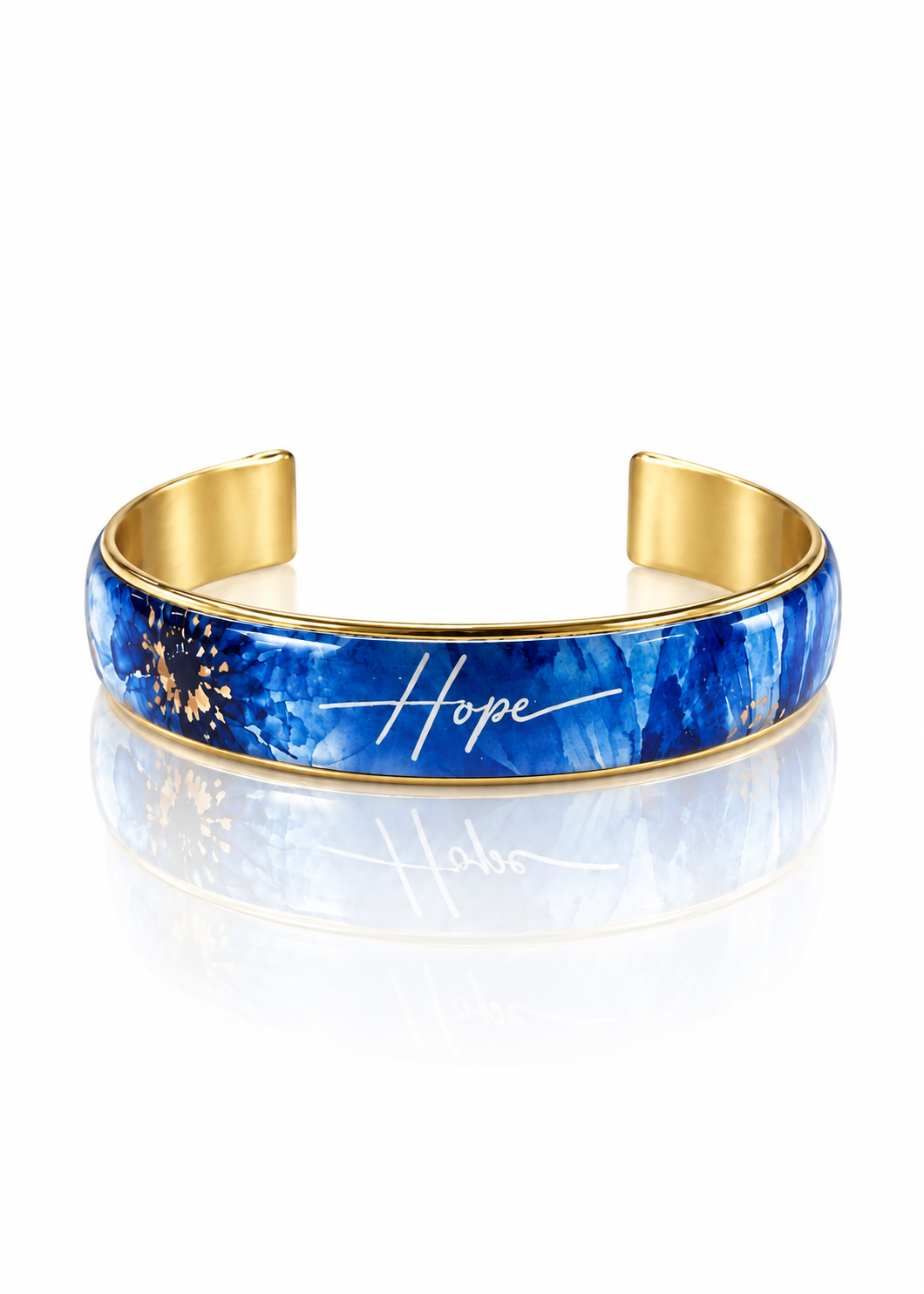 Hope Art Deco Cuff – Royal Blue – Gold