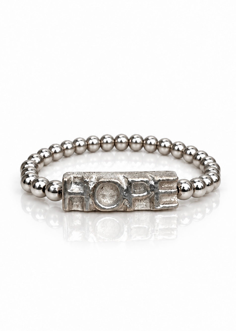 Hope Beaded Bracelet Silver