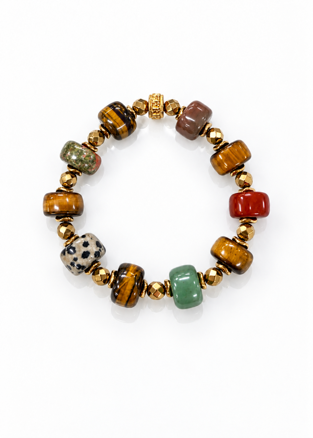 Party Mix natural stone bracelet, top view