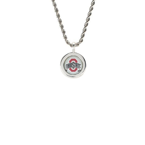 NCAA Art Deco Necklace - Ohio State University Silver