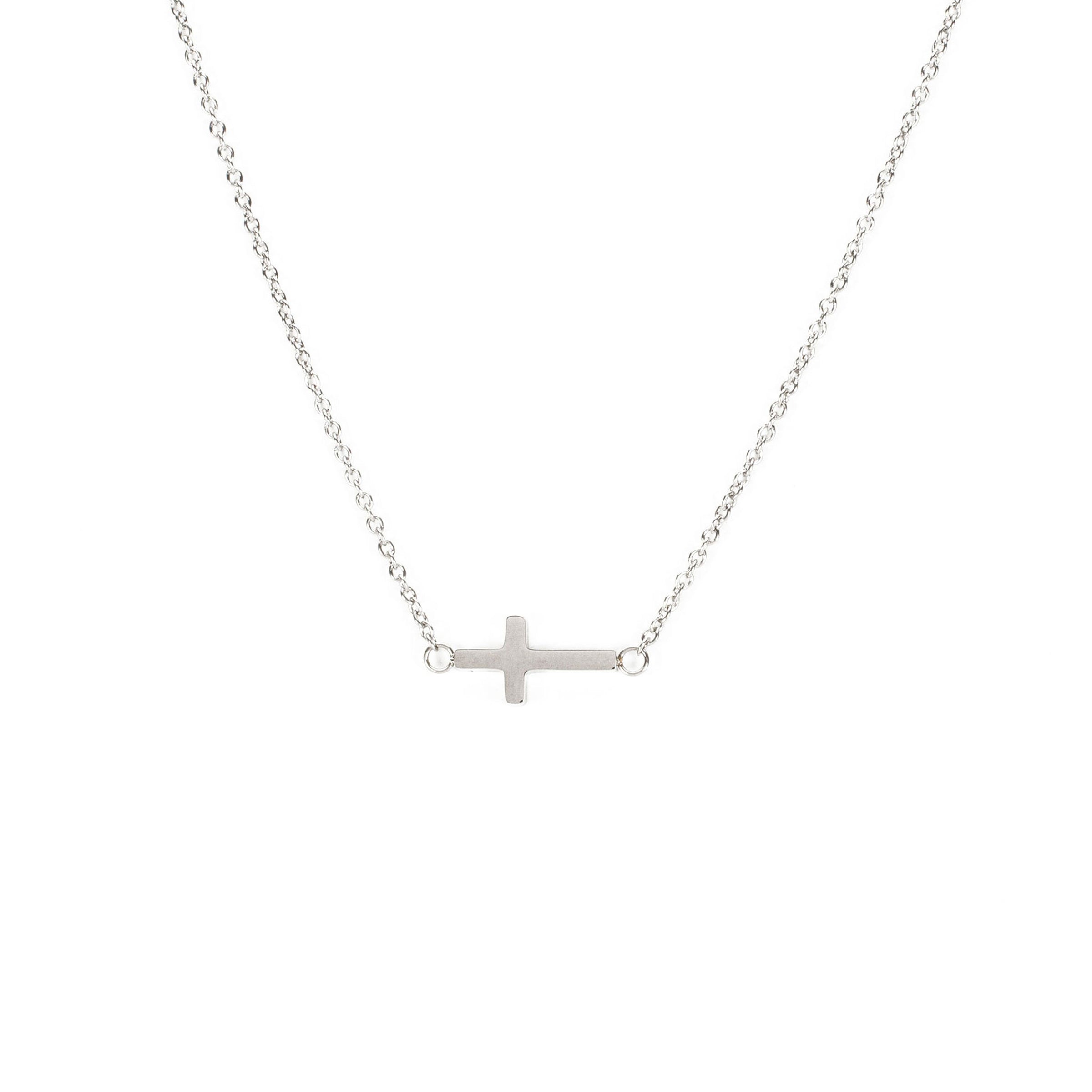 Jane Sideways Cross Necklace