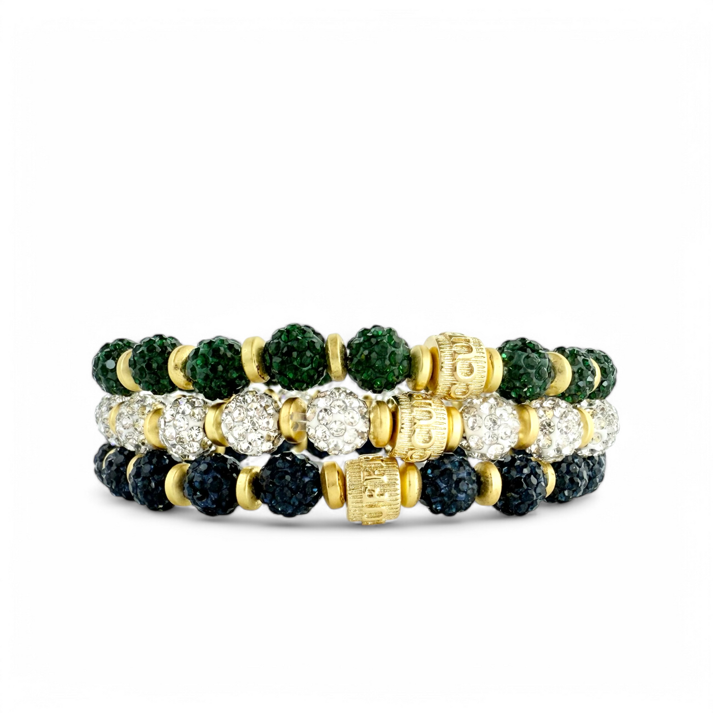 Emerson Lane Trio - Navy + Emerald + White with Gold