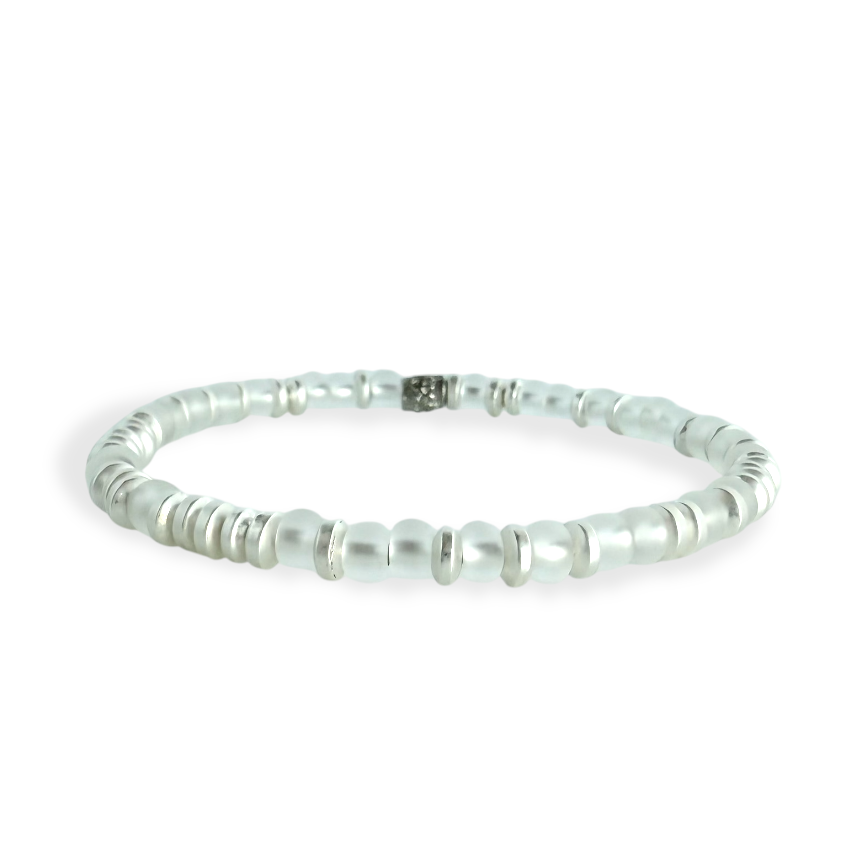 Mary Kate - Soft White with Silver