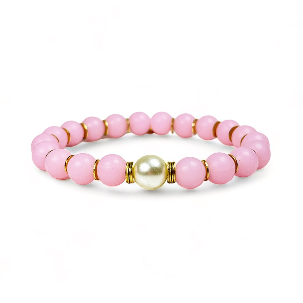 Lucy Beaded Bracelet in Light Pink