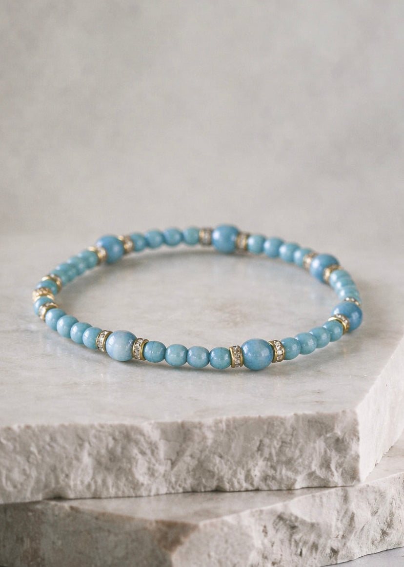 Telluride Alternating Sky Blue Pavé Gold