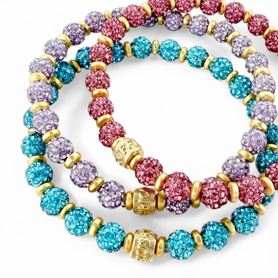 Emerson Lane Trio - Pink + Turquoise + Light Purple with Gold