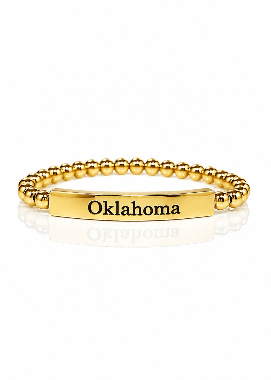 Oklahoma Gold Bar Bracelet