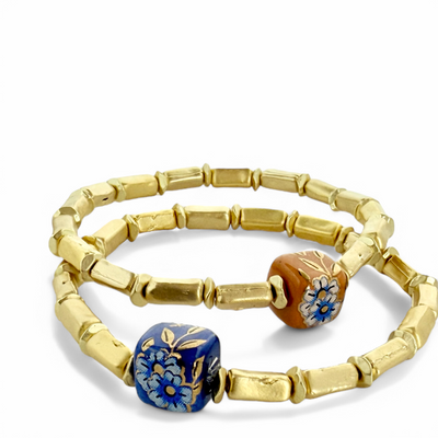 Petals - Blue with Gold