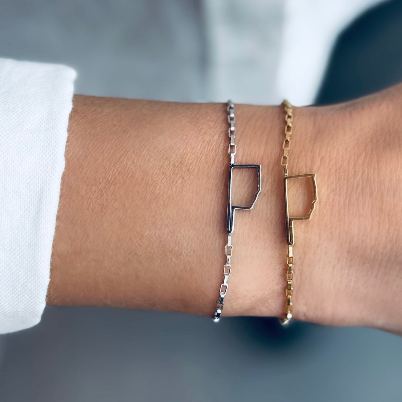 Oklahoma Chain Bracelet- Silver *Backorder - Ship date MID-MAY