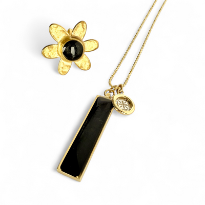 Florette Ring Black - Gold