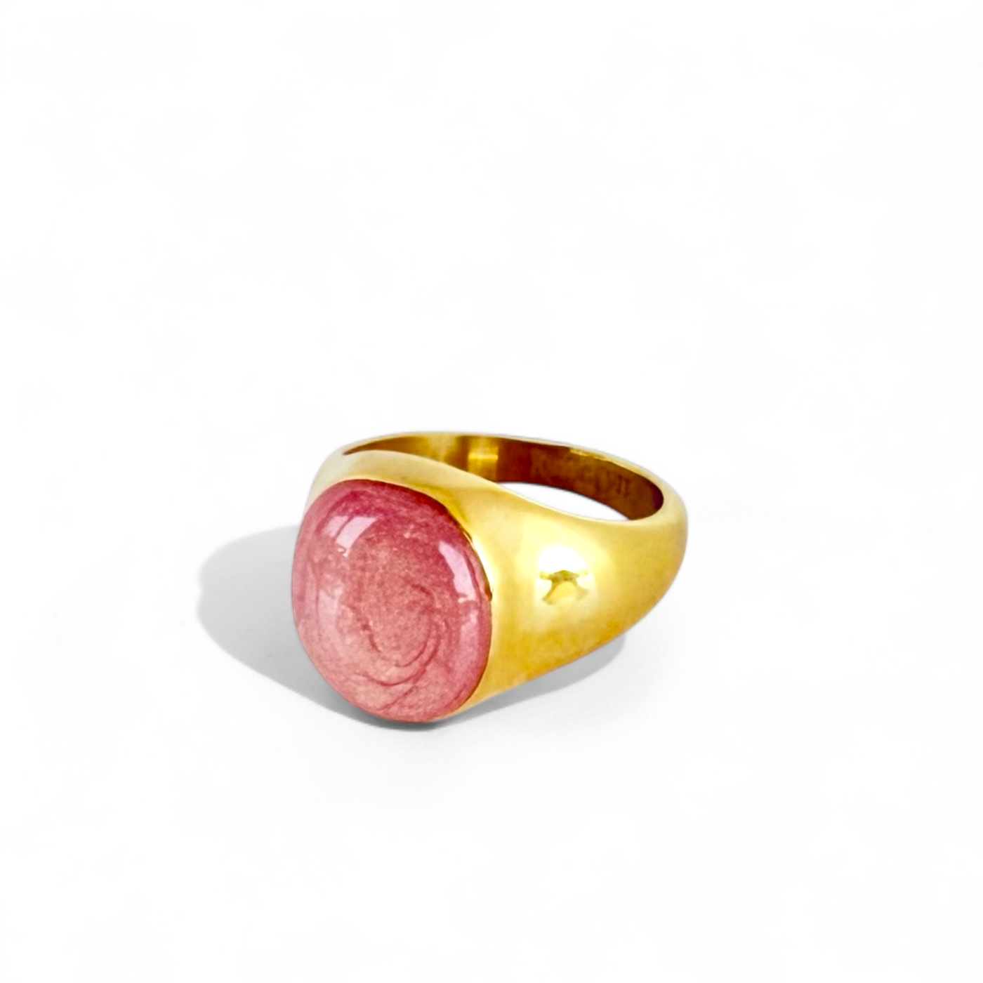 Papaya Oval Domed Ring - Gold