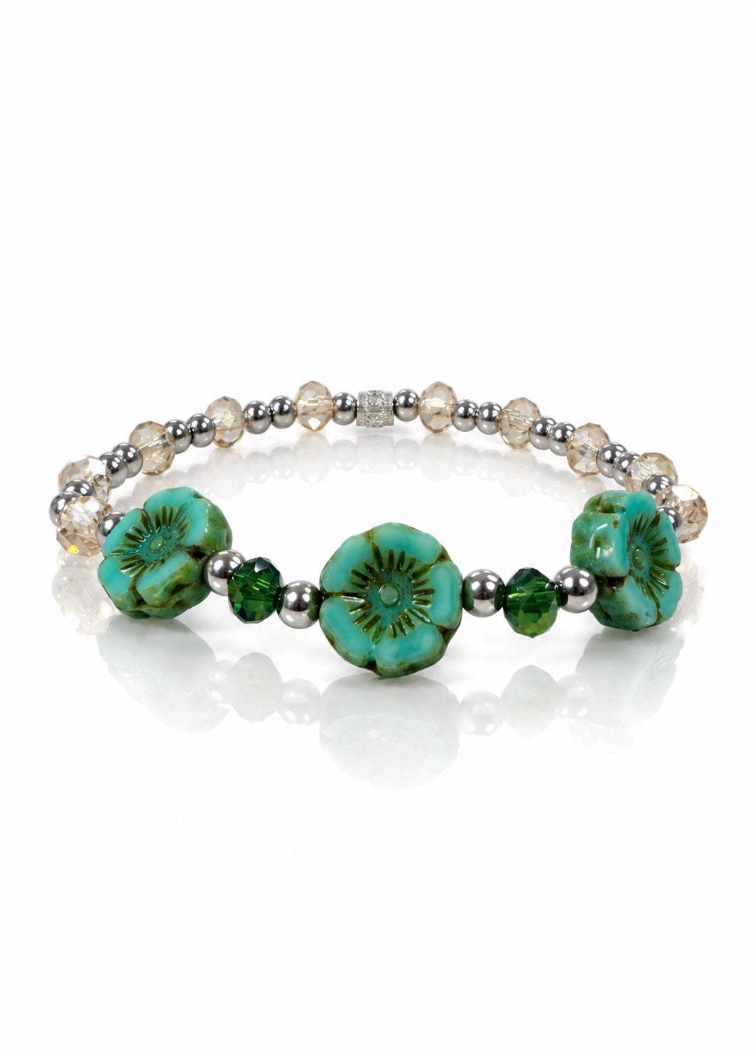 Pressed Flowers - Turquoise/ Green