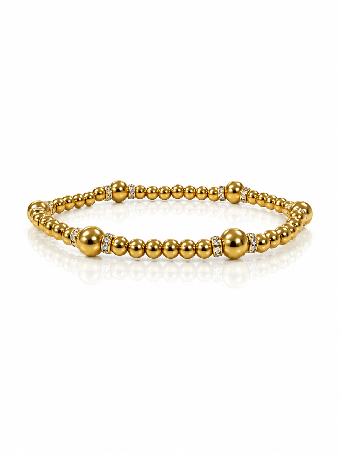 Classic Gold Beaded Variation with 4mm pavé