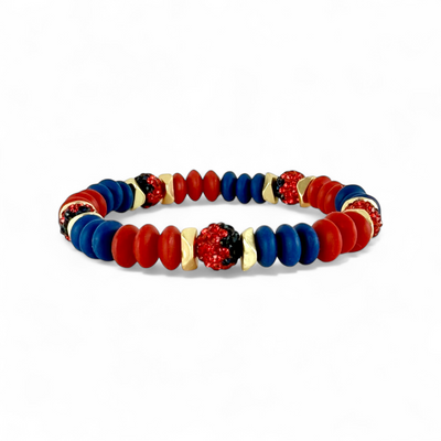 Varsity Deep Blue & Red - Gold