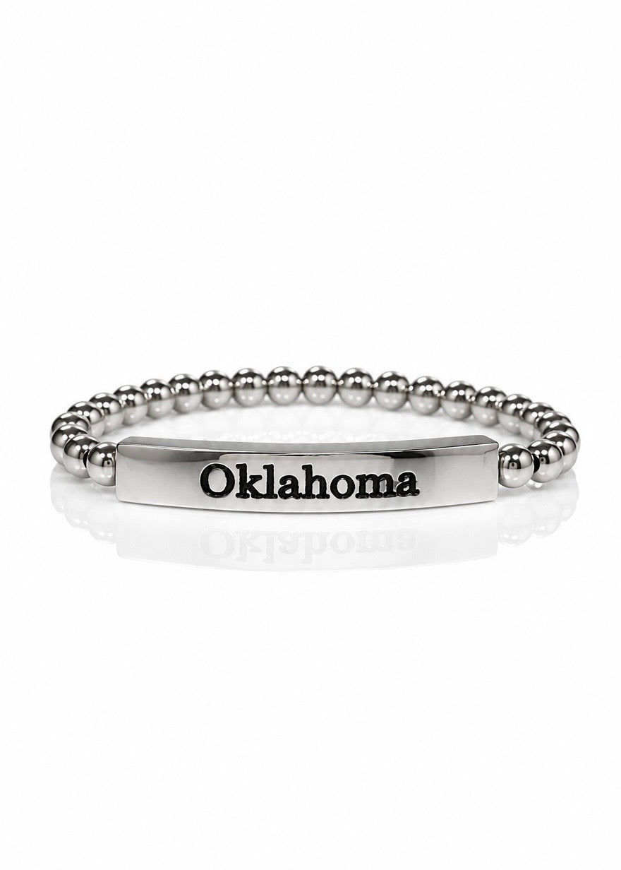 Oklahoma Silver Bar Bracelet