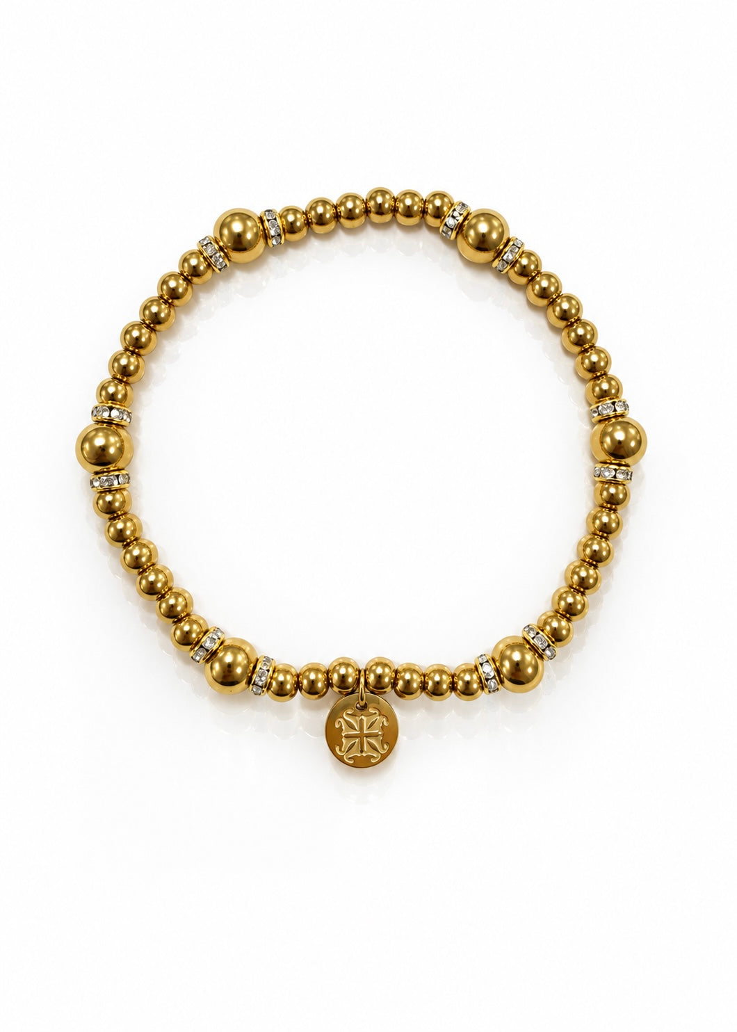 Classic Gold Beaded Variation with 4mm pavé