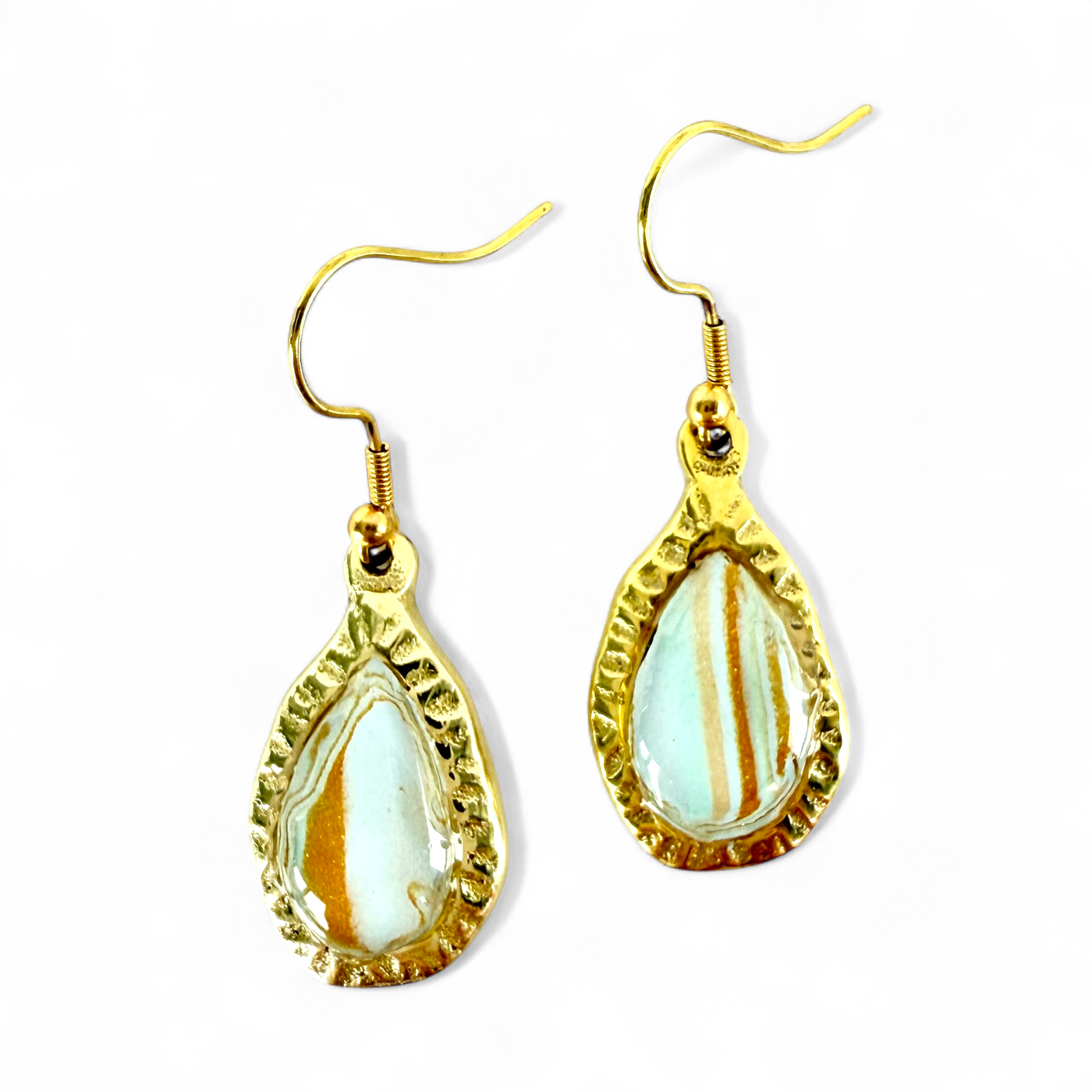Frances Earrings - Earth and Waves - Gold