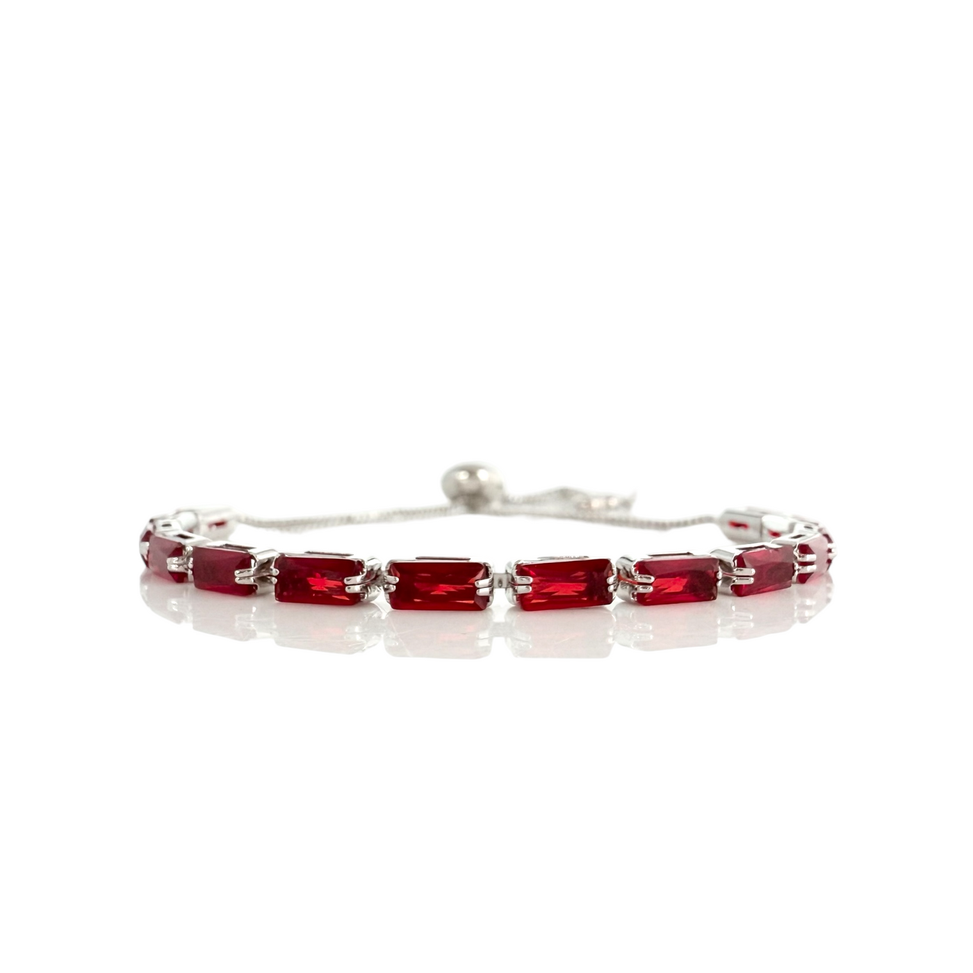 Day 2: Martina Emerald Cut Slider - Red - Silver + Santa Pouch