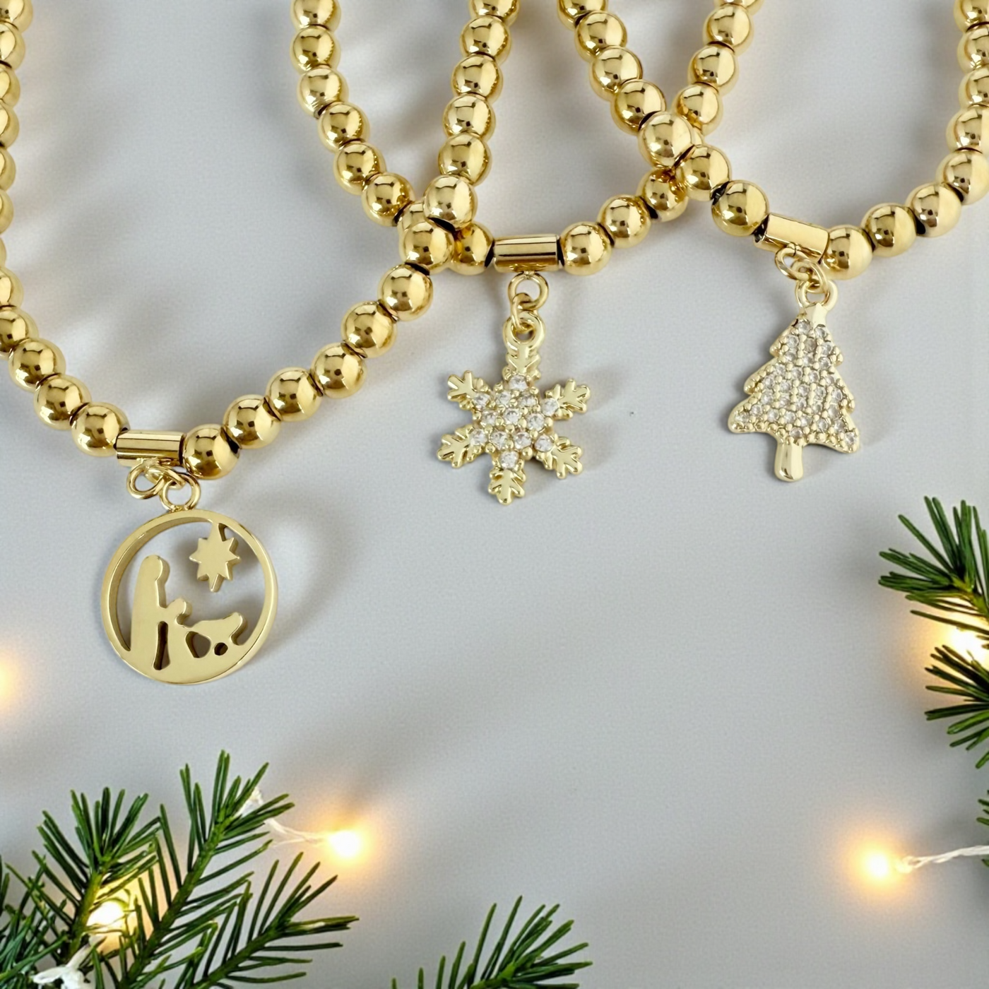 Day 3: Mini Pavé Snowflake Charm - Gold + Santa Pouch
