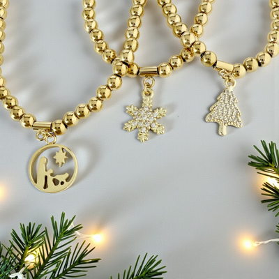 Day 3: Mini Pavé Snowflake Charm - Gold + Santa Pouch