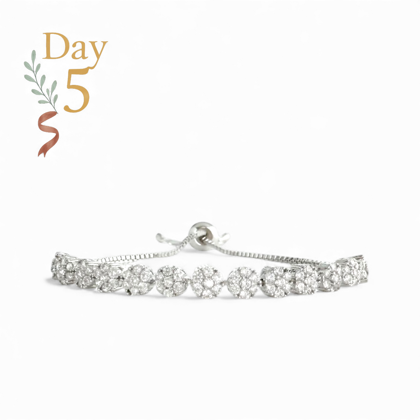 Day 5: Floral Cluster - Silver + Santa Pouch