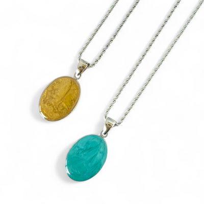 St. Tropez Necklace - Oval - Forsythia - Silver