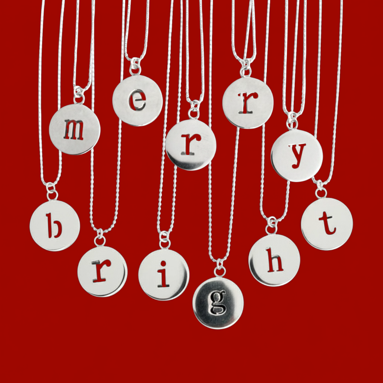 Cutout Silver Initial Necklace