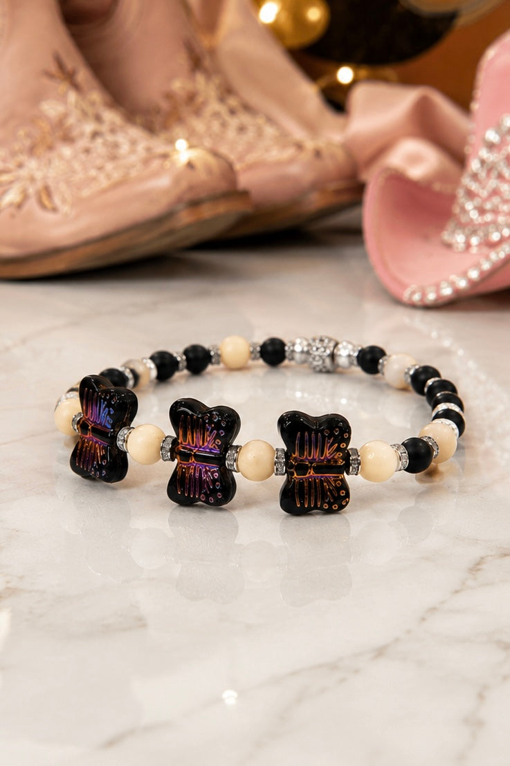 The Dolly Collection - Dream More Butterflies (Black/Hot Pink Metallic)
