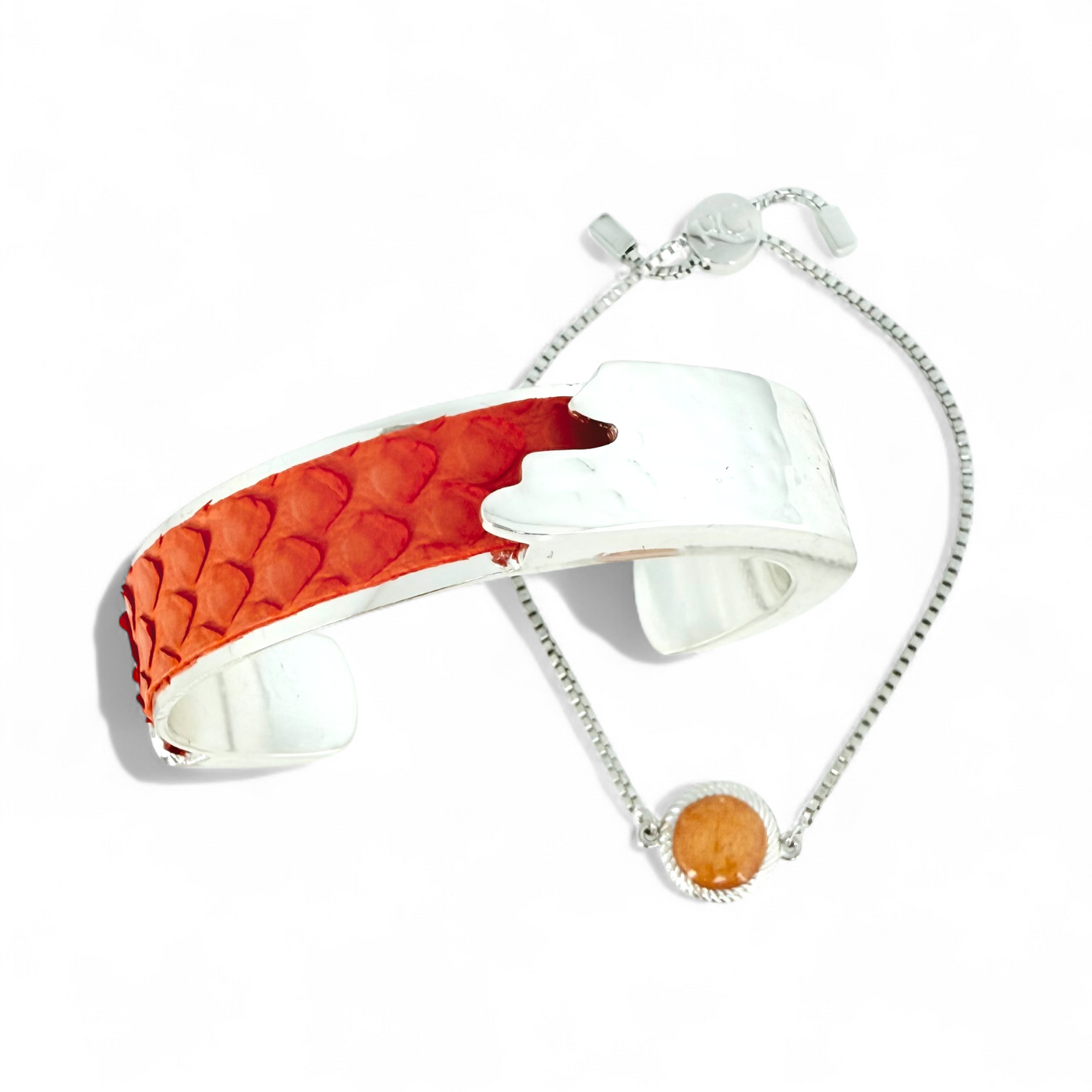 Olivia Marie Slider - Pearlized Apricot - Silver