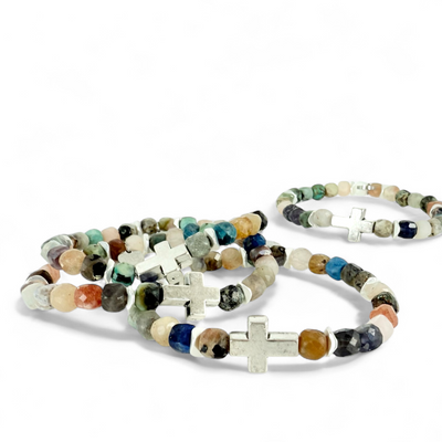 Cross Silver Multi-Natural Jeweled Tones - Silver