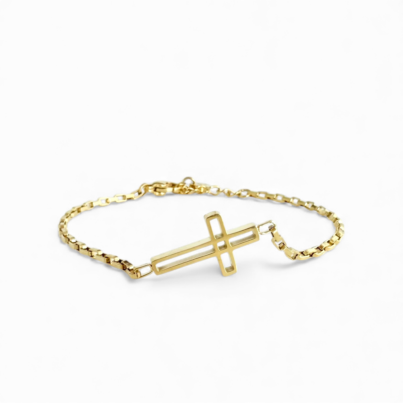 Day 8: Cross Chain Bracelet - Gold + Santa Pouch