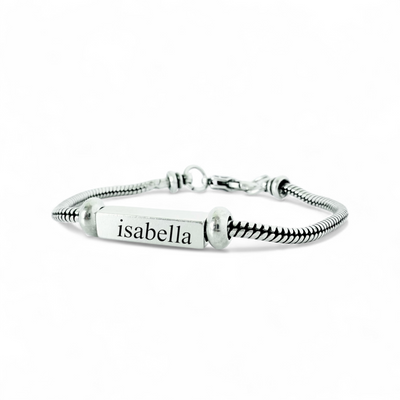 Meaningful - Custom Engraved Chain Bracelet - Silver