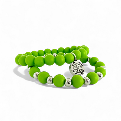 Erin and Catherine Duo - Lime Green - Silver