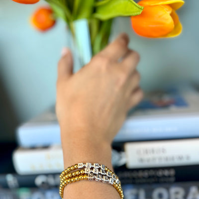 Custom Beaded Block - One Word
