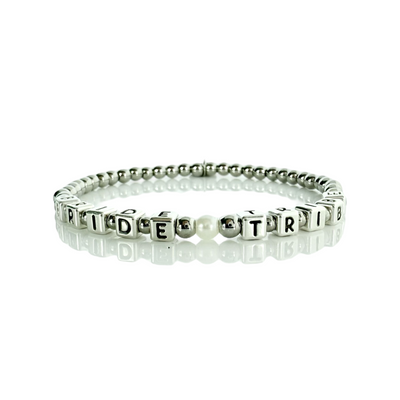 BRIDE TRIBE - Block Letter - Pearl - Silver + Bridesmaids Bag