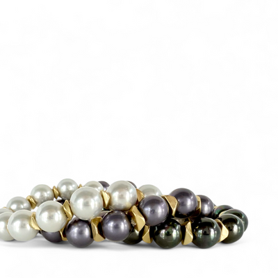 Boleyn Pearl - Hematite - Gold