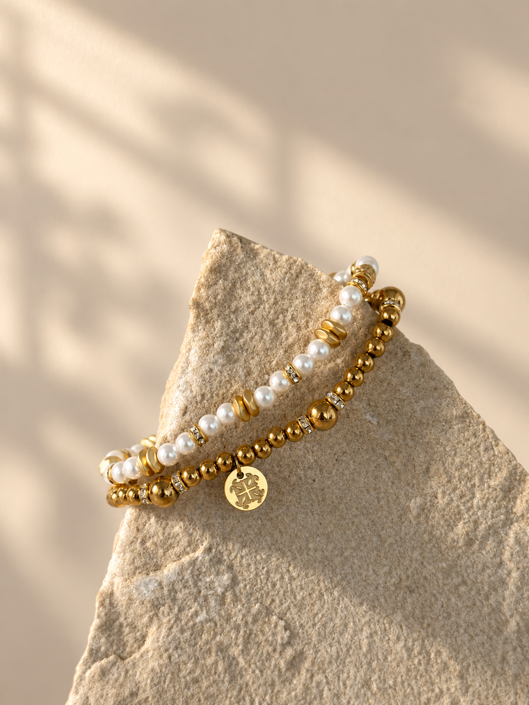 Classic Gold Beaded Variation with 4mm pavé