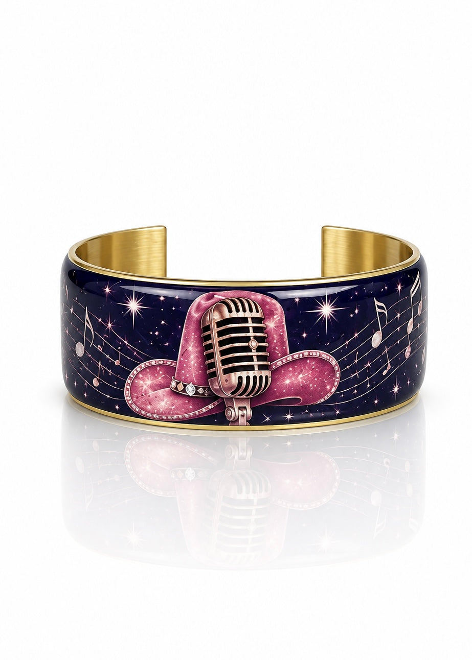 The Dolly Art Deco Collection - Pink Hat w/Microphone (1 inch)