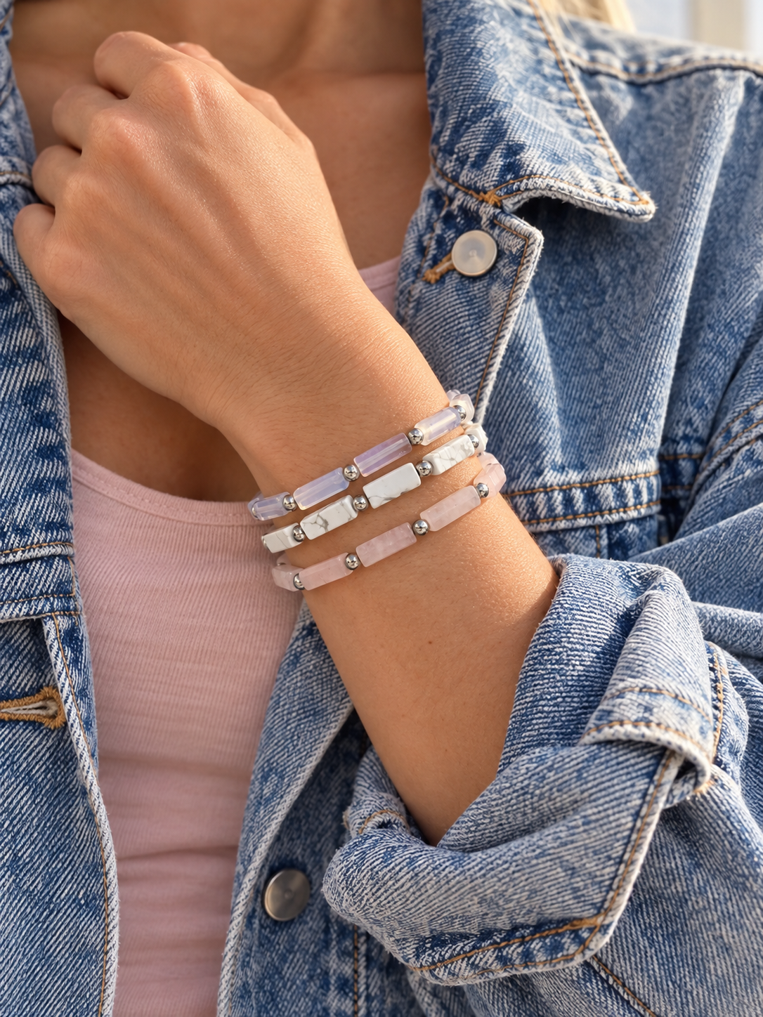 Natural Stone Bracelet – Rose Quartz