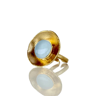 Halo Ring - Periwinkle - Gold