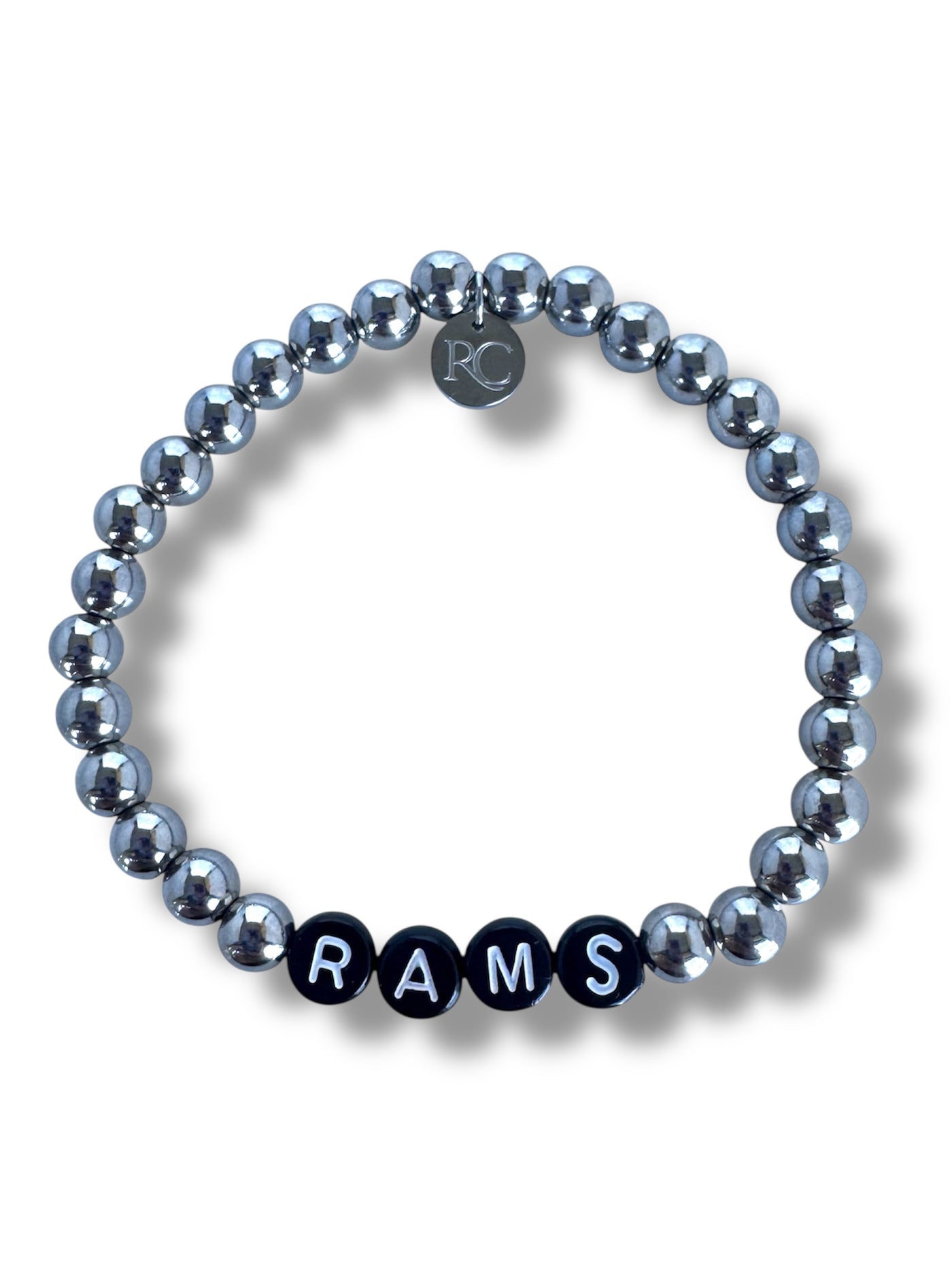RAMS Beaded Silver