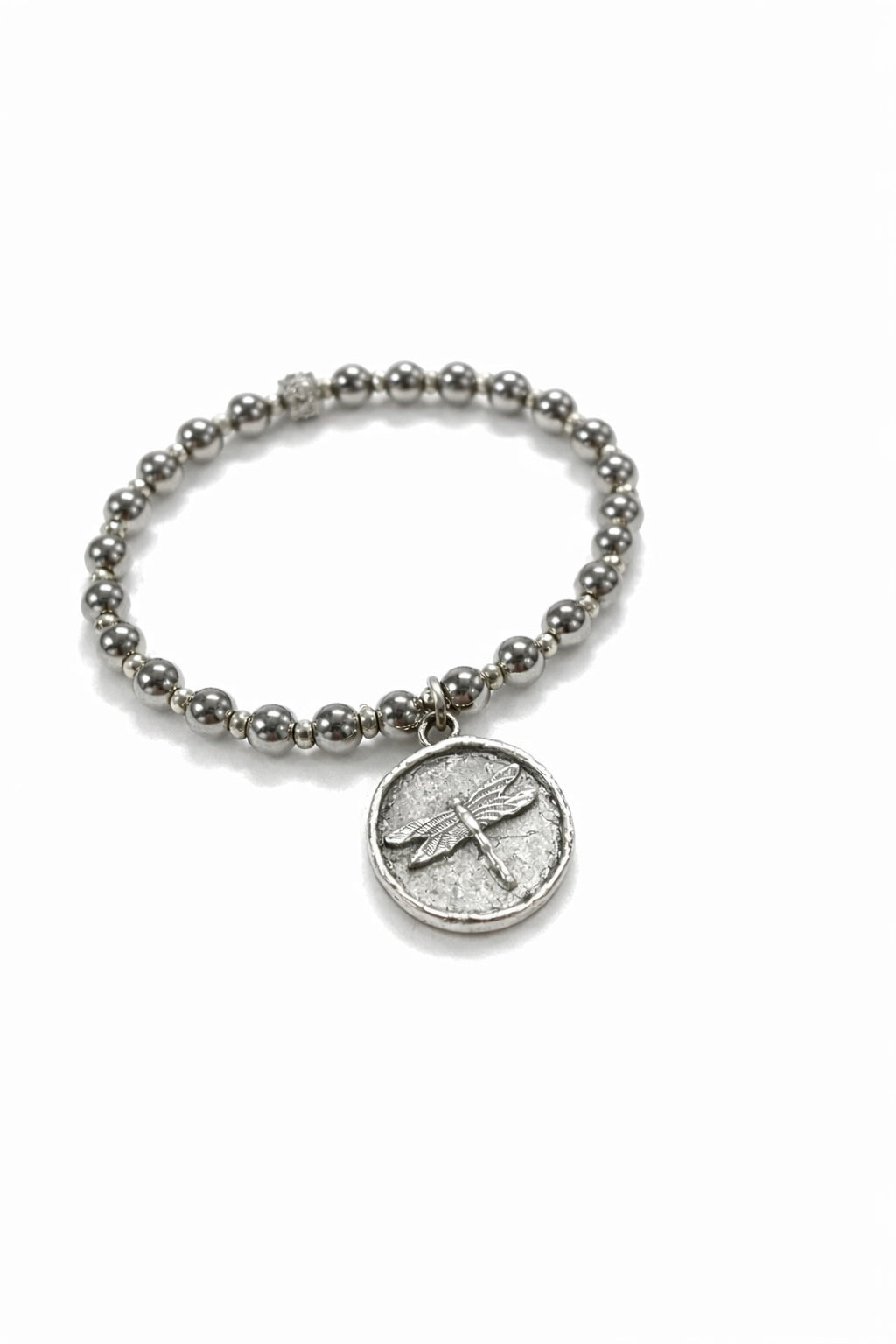 Silver Dragonfly Medallion
