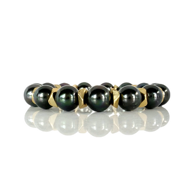 Boleyn Pearl - Hematite - Gold