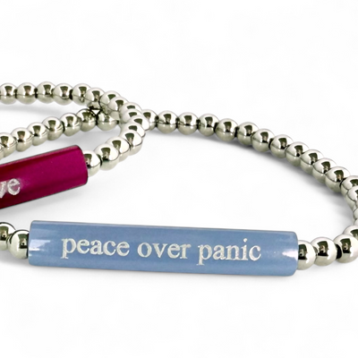 Peace Over Panic - Kelly Engraved Slate Blue Plate