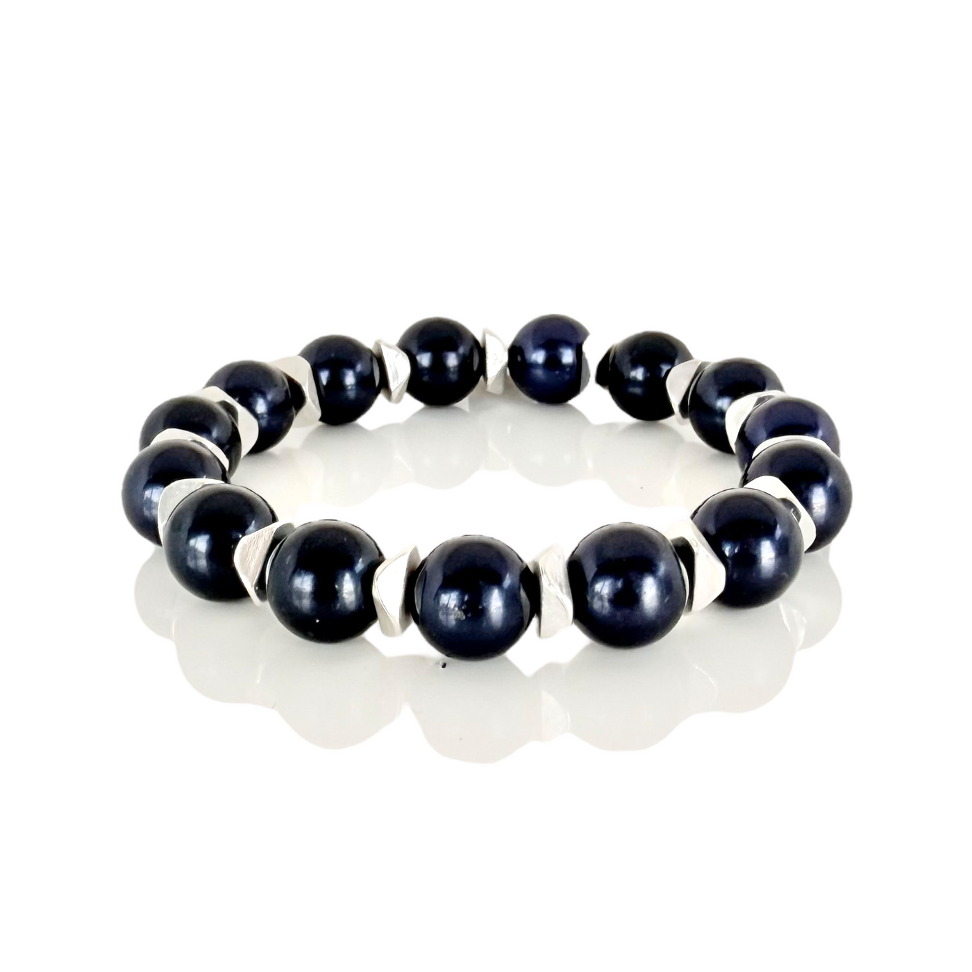 Boleyn Pearl - Navy -Silver