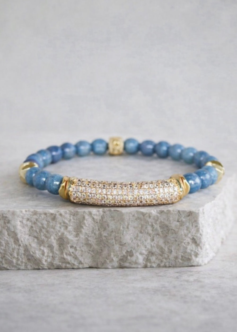 Telluride Gold Pavé Bar Blue