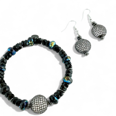 Elegant Sphere Earrings - Silver