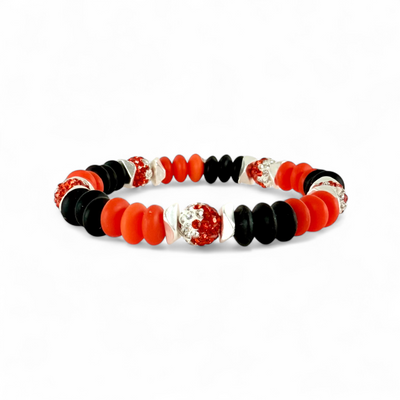 Varsity Black, Orange & White - Silver